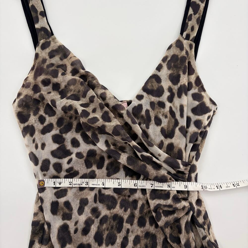 Sweet Pea by Stacy Frati Y2K Leopard Print Mesh Faux Wrap Tank Top - Picture 7 of 8